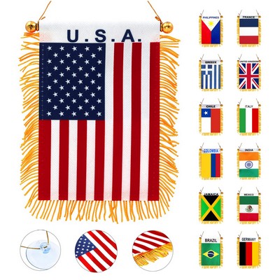 World Cup Fringy Window Hanging Flag