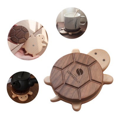 Cute Turtle Wooden Coaster