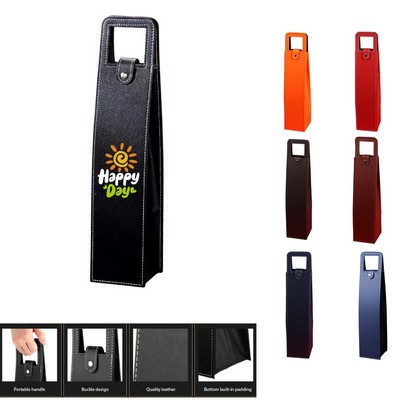 Reusable Leather Wine Tote Carrier