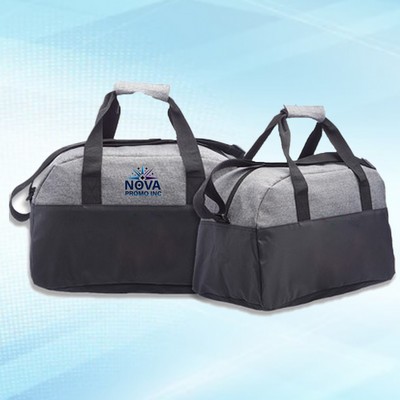 Two-Tone Classic Duffel Bag with Shoulder Strap for Stylish and Practical Storage on the Go