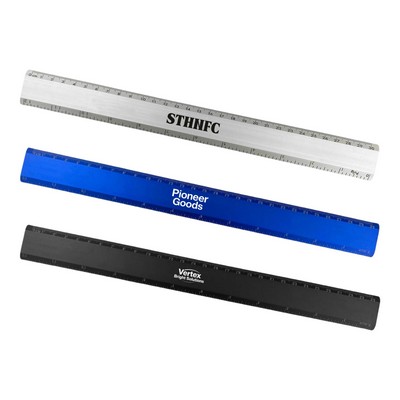 Aluminum Double Scale Ruler, 12"