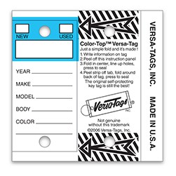 White/Blue Self-Protecting Key Tags