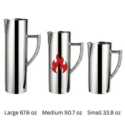 34 Oz. Commercial Stainless Steel Flat Mouth Pitcher