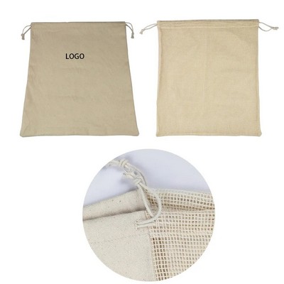 Cotton Mesh Drawstring Bag