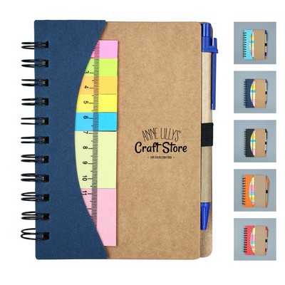 Spiral Bound Notebook with Pen & Sticky Note