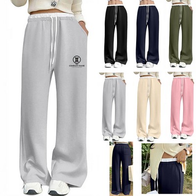 Wide Leg Sweatpants Women Fleece Sweat Pants
