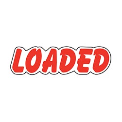 "LOADED" Red/White Die-Cut Slogan Vinyl Sticker
