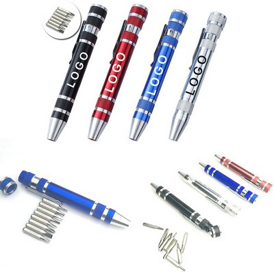 8-in-1 Magnetic Aluminum Screwdriver Set