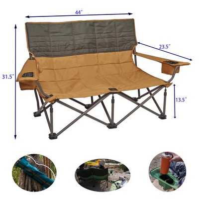 Camping Chair Foldable 2 Person Seat