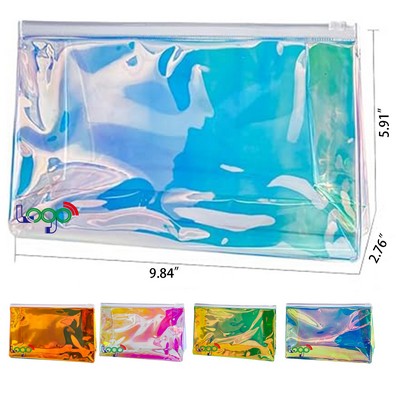 Clear Iridescent Cosmetic Bag