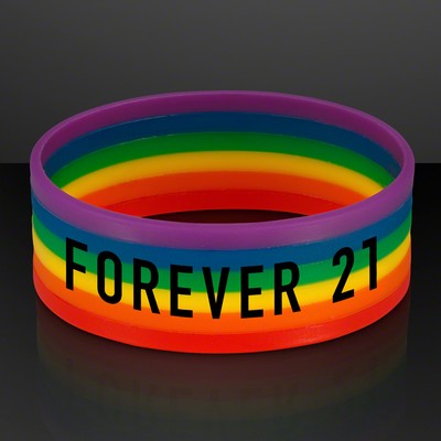 Rainbow Stretch Silicone Bracelets (NON-Light Up) - BLANK