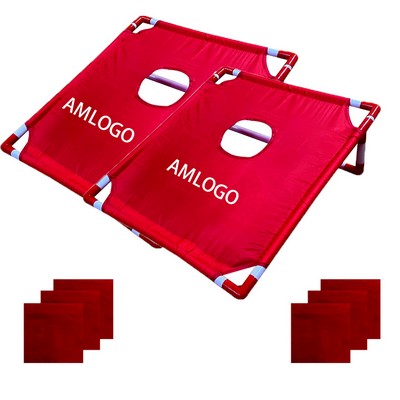 Compact PVC Frame Cornhole Toss Game Kit