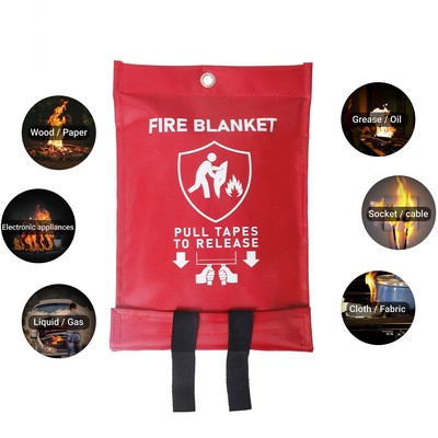 40" x 40" Fiberglass Emergency Fire Blanket