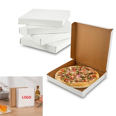 12" Custom Resistant Corrugated White Pizza Box