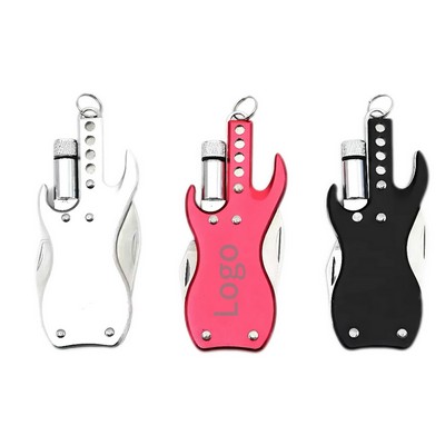 Guitar Shaped Multi-Function Folding Knife with LED and Bottle Opener