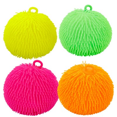 Premium Solid-Color Fluffy Puffer Ball High-Density Elastic Sensory Toy Novelty Night Market