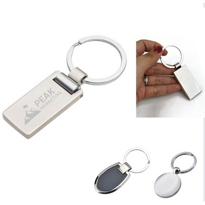 Matte Silver Zinc Alloy Metal Keyring