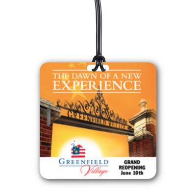 Full Color Write On Tag w/ Flexible Plastic Loop Strap (Square 3.5"x3.5")