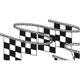 60' Black & White Checkered Rectangle Pennant String