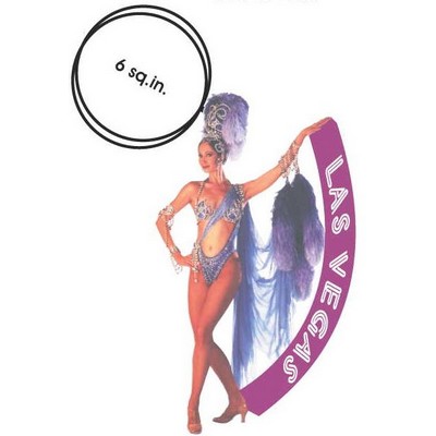 Vegas Showgirl in Purple Key Chain w/Clear Mirrored Back (6 Square Inch)