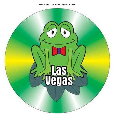 Las Vegas Frog Round Metal Photo Magnet (2 1/2" Diameter)