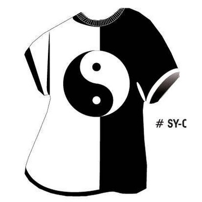 Yin Yang T-Shirt Acrylic Coaster w/Felt Back