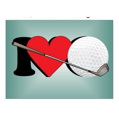 I Love Golf Rectangle Badge w/ Bar Pin (2 1/2"x3 1/2")