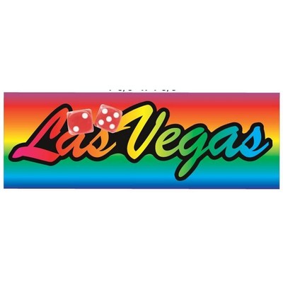 Las Vegas w/Dice Panoramic Photo Hand Mirror (1 5/8"x4 5/8")