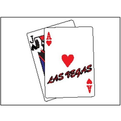 Las Vegas Blackjack Rectangle Badge w/ Bar Pin (2"x3")