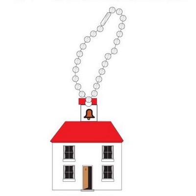 School House Promotional Line Key Chain w/ Black Back (12 Square Inch)