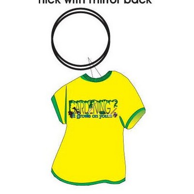 Gardener Slogan T Shirt Key Chain w/Mirrored Back (4 Square Inch)