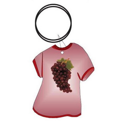 Purple Grapes T Shirt Executive Key Chain w/Mirrored Back (4 Square Inch)