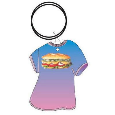Sub Sandwich Executive T Shirt Key Chain w/Mirrored Back (4 Square Inch)