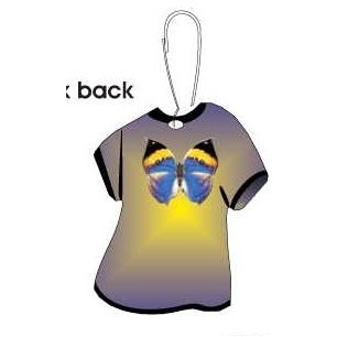 Black & Blue Butterfly T-Shirt Zipper Pull