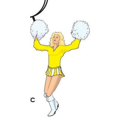 Cheerleader Keychain w/Mirrored Back (4 Square Inch)