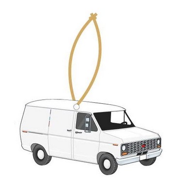 White Panel Van Round Badge w/ Bar Pin (2 1/2" Diameter)