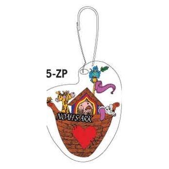 Noah's Ark Zipper Pull w/ Black Back & Metal Clip