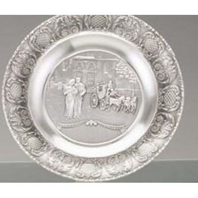Pewter Wedding Plate W/Shiny Finish
