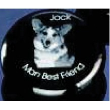 3.5" Dark Black Round Genuine Marble Paperweight