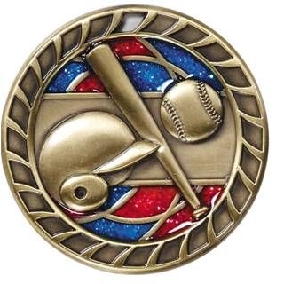Medal, "Baseball" Glitter - 2-1/2" Dia.