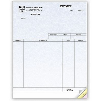 Parchment Laser Service Invoices (2 Part)