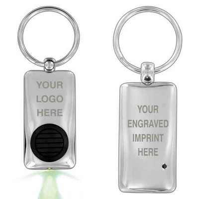 Polished Metal Key Chain with Button (Overseas Production)