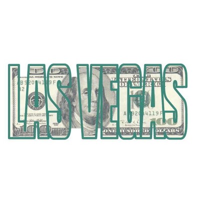 Las Vegas Block Letter Hundred Dollar Bill Maxi Magnet (3 Square Inch)