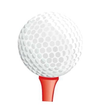 Golf Ball & Tee Promotional Magnet w/ Strip Magnet (10 Square Inch)