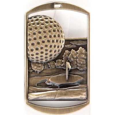Dog Tag Medal, "Golf" - 2"