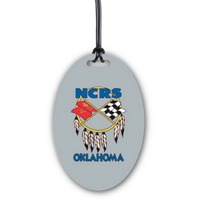 Full Color Write On Tag w/ Flexible Plastic Loop Strap (Oval 2"x3")