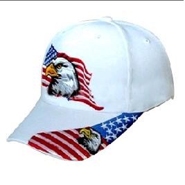 Patriotic Baseball Cap w/ U.S. Flag & Eagle