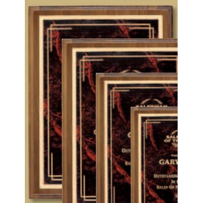 Walnut Wood Plaque w/Engraving Plate (10 1/2"x13")