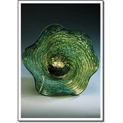 Jade Sea Lantern Art Glass Bowl w/o Marble Base (6.5"x3.5")