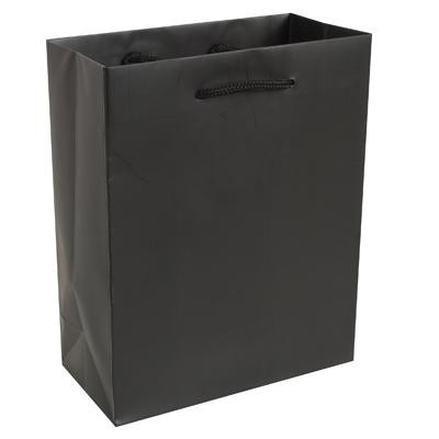 Stone Paper Black EuroTote Bag (8"x4"x10")